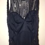Navy Blue Sequin Maxi Dress Size XS Photo 3