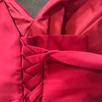 Red Chiffon Off the Shoulder Formal Bridesmaid Dress Corset Back Size 10 NWOT Photo 12