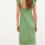 ZARA  Midi Dress Vibrant Green With Ruffles Photo 3
