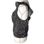 Free People  Stay With You Black Combo Vintage Floral Satin Top Photo 4