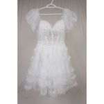 White Off Shoulder Tulle Puffy Sleeve Dress Costume Party Homecoming US 10 Photo 1