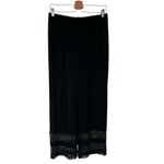 Chico's  Travellers Lace Hem Black Pants Slinky Knit Women’s 1 NEW Photo 1