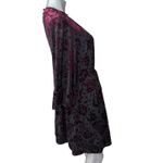 Modcloth  Very Visionary Red Floral Velvet Burnout Large Bell Sleeve Dress Photo 8