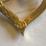 Crystaline Brand Elegant Gold Tone CZ Rhinestone Retro Boho Heart Brooch Photo 4