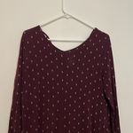 Maurice's  24/7 Patterned Tee Lattice V-Neckline Burgundy Maroon Red 3/4 Sleeve M Photo 10