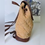 LL Bean Tan Corduroy and Lather Backpack Purse Photo 8