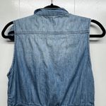 Max jeans  Cotton Linen Chambray Women's Utility Vest Small Full Zip Breathable Photo 5