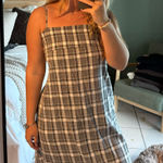 Black and white checkered mini dress with a tie in the back Multiple Size L Photo 0