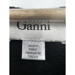 Ganni Blouse‎ Womens Peplum Full Zip Front Ponte Ruffle Top Black XS Photo 1