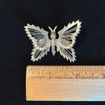 Vintage 925 sterling silver open work 3D butterfly brooch pin from Mexico Photo 4