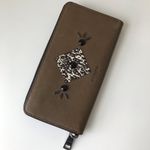 Coach  Accordion Leather Wallet With Western Rivets And Snakeskin Patchwork Photo 7