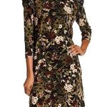 Philosophy Green Floral Ruffle Sleeve Dress Photo 0