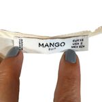 Mango White Lace Applique Flutter Short Sleeve V-Neck Blouse Women Sz 2 Photo 6