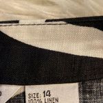 Richard Malcolm 100% linen skirt size 14 black and white combination length 28” Photo 5