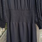 White House | Black Market NWT Rhinestone Studded Blouson Dress Black Large $170 Photo 8