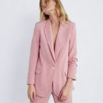 ZARA Gingham Blazer ~ Pink Large NWOT Photo 3
