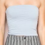 Brandy Melville  strapless tube top light sky blue pastel cropped lined Photo 0