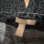 Chico's  Denim Jeans Flocked Velvet Leopard‎ Stretch Blue Black size 1.5 short Photo 2