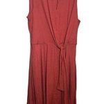 Luxology Sleeveless Swing Dress Size 12 Burnt Orange Sharkbite Hem Photo 0