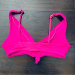 frankie's bikinis Austin Fuchsia Hot Pink Front Knot Tie Ribbed Bikini Top Swim Photo 6