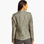 Trina Turk  Green Plaid Tweed Blazer Jacket Golden Eye 2 XS Photo 1