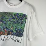 Vintage 90s Van Gogh Irises Painting Single Stitch Tee Tshirt Graphic Art L/XL White Photo 6