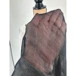 Shawlsmith London Black Sheer Leaf Print Scarf Wrap Shawl Photo 12