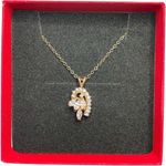 20” Clear Swarovski Crystal Cluster Pendant Necklace Gold Photo 0