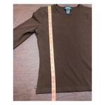 Lauren Ralph Lauren Women’s Brown Ribbed Long Sleeve Top Size L Stretch Classic Size L Photo 6