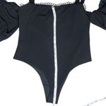 BYEGREIS Women's Black Sweetheart Off Shoulder Bodysuit size Large Photo 8