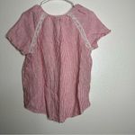 Daniel Cremieux Cremieux Linen Striped Short Sleeve Blouse Small Photo 1