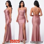 La Scala Blush Pink Satin Formal Gown, Criss Photo 10