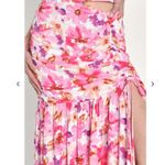 Lulus NWT Flourishing Favorite Floral Ruched Maxi Skirt Large IVORY/ PINK PURPLE Photo 1