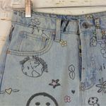 Wild Fable Denim Shorts Women 0 Doodle Print Bermuda Distressed High Rise Grunge Photo 3