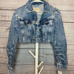 We The Free Free People Distressed Blue Denim Jacket Photo 0
