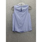 ZARA  Women's Blouse Sleeveless Crochet Neck Size XS Blue Striped High Neck Photo 1