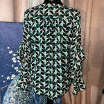 Ann Taylor Size S Geo Print Wrap Front Blouse Photo 9