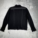 Chico's Jacket Womens Medium Black 100% Wool Neutral Minimalist Bohemian Vintage Photo 2