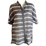 Lafayette 148  Silk Blend Striped Hi Low Blouse Photo 11