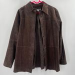 American Vintage VINTAGE Nygard Shacket Suede Button Down Jacket Size 14 Shirt Western Brown Photo 2