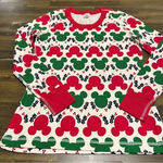 Disney Hanna Andersson Mickey Holiday Christmas Long Sleeve Top Large Red Green Photo 0