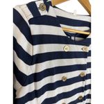 J.Crew Merriweather Blue & White Gold Button Striped Lady Jacket Size Medium Photo 3