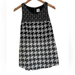CAbi Women's Black White Broken Check Houndstooth Sleeveless Blouse XS #3090 Photo 2