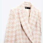 ZARA NWT  Textured Tweed Light Pink Double Breasted Blazer. Blogger fave. Size XS Photo 1