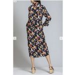 NWT APNY Women XL Black Tropical Floral Print Shirt Dress Maxi Cottagecore Boho Photo 3