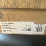 Free People  Parker Silver Chain Heels Green Lime Metallic Sz 39 Photo 14