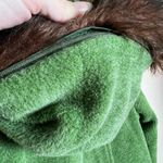 L.L.Bean CLEARANCE! Green Wool Blend Hooded Coat Size XS VGUC Photo 3