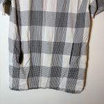 ZARA ‎ Trafaluc Plaid Tunic Dress Short Sleeve Pocket Black White Size Small Photo 2