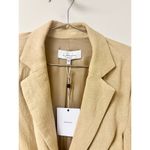 L'Academie NWT Emmy Twist Front Waist Cut-Out Padded Shoulder Blazer Tan Small Photo 3
