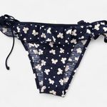 None Navy white girly Cottagecore dainty polka dot butterfly ruffle tie halter bikini Photo 2